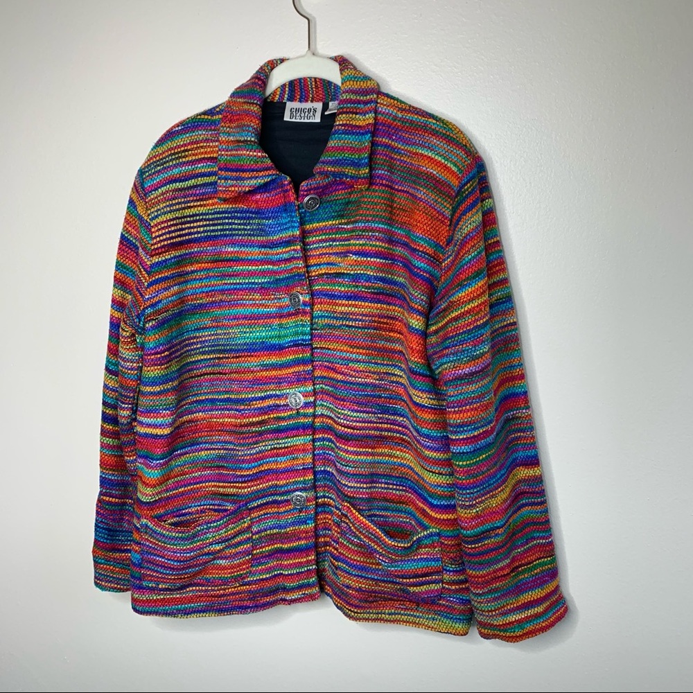 Chico’s DESIGN Vintage Rainbow Multicolor Jacket 1